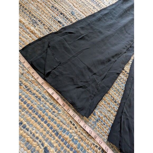 Vtg Cache Black Breakaway Wide Leg Ultra High Rise Pants Size 10 Chiffon Rayon - Picture 3 of 8
